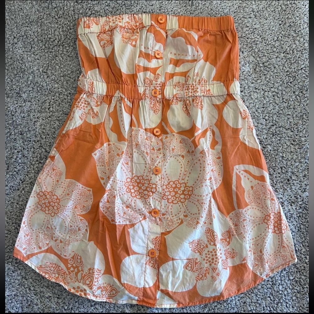 Vintage Y2K Massimo Strapless Floral Tunic Top Small Pockets